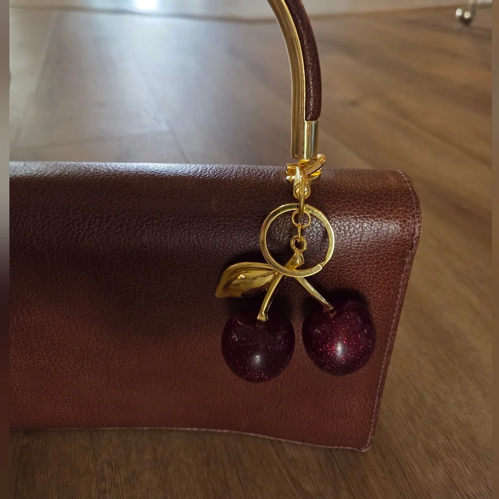 Urban Boutique Stylish Glitter Cherry Bag Charm Versatile‎ Keychain NWT